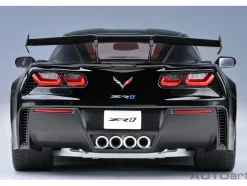 2019 Chevrolet Corvette C7 ZR1 Black with Carbon Top 1/18 Model Car Autoart 71276