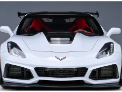2019 Chevrolet Corvette C7 ZR1 Ceramic Matrix Gray Metallic with Carbon Top 1/18 Model Car Autoart 71277