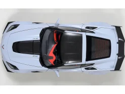 2019 Chevrolet Corvette C7 ZR1 Ceramic Matrix Gray Metallic with Carbon Top 1/18 Model Car Autoart 71277