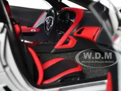 2019 Chevrolet Corvette C7 ZR1 Ceramic Matrix Gray Metallic with Carbon Top 1/18 Model Car Autoart 71277