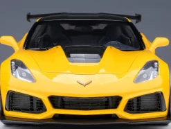 2019 Chevrolet Corvette C7 ZR1 Corvette Racing Yellow Tintcoat with Carbon Top 1/18 Model Car Autoart 71278