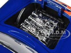 1957 Chevrolet Corvette Dark Blue with Flame Graphics and White Interior Bigtime Muscle Series 1/24 Diecast Model Car Jada 35031