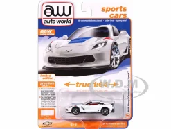 2018 Chevrolet Corvette Grand Sport Arctic White with Blue Stripe and Red Interior 