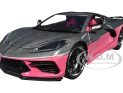2020 Chevrolet Corvette Gray Metallic and Pink Pink Slips Series 1/24 Diecast Model Car Jada 35068