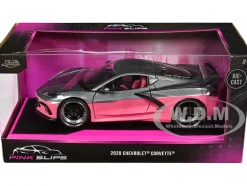 2020 Chevrolet Corvette Gray Metallic and Pink Pink Slips Series 1/24 Diecast Model Car Jada 35068