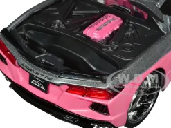 2020 Chevrolet Corvette Gray Metallic and Pink Pink Slips Series 1/24 Diecast Model Car Jada 35068
