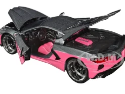 2020 Chevrolet Corvette Gray Metallic and Pink Pink Slips Series 1/24 Diecast Model Car Jada 35068