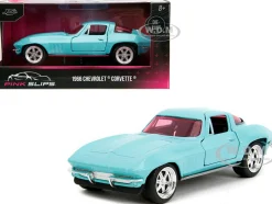 1966 Chevrolet Corvette Light Blue with Pink Tinted Windows Pink Slips Series 1/32 Diecast Model Car Jada 34852
