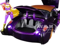 1957 Chevrolet Corvette Purple Batgirl Diecast Figure DC Comics Bombshells Series 1/24 Diecast Model Car Jada 30457