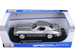 1965 Chevrolet Corvette Silver 1/18 Diecast Model Car Maisto 31640