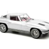 1963 Chevrolet Corvette Sting Ray Sebring Silver Metallic with Red Interior 1/18 Diecast Model Car by Norev