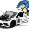 2020 Chevrolet Corvette Stingray C8 #89 "Michelin" White with Yellow and Blue Stripes "Bigtime Muscle" Series 1/24 Diecast Model Car by Jada