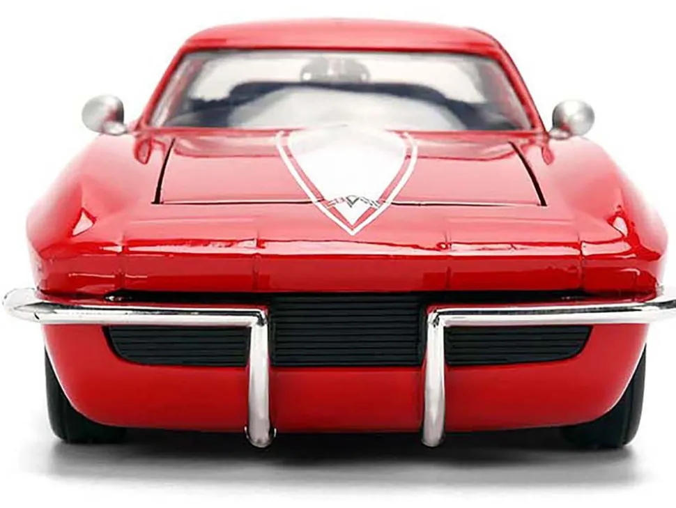 1963 Chevrolet Corvette Stingray #63 "Chevy Racing" Red with White and Blue Stripes "Bigtime Muscle" Series 1/24 Diecast Model Car by Jada