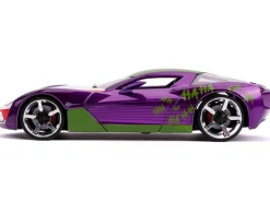 2009 Chevrolet Corvette Stingray Joker Diecast Figure DC Comics Series 1/24 Diecast Model Car Jada 31199