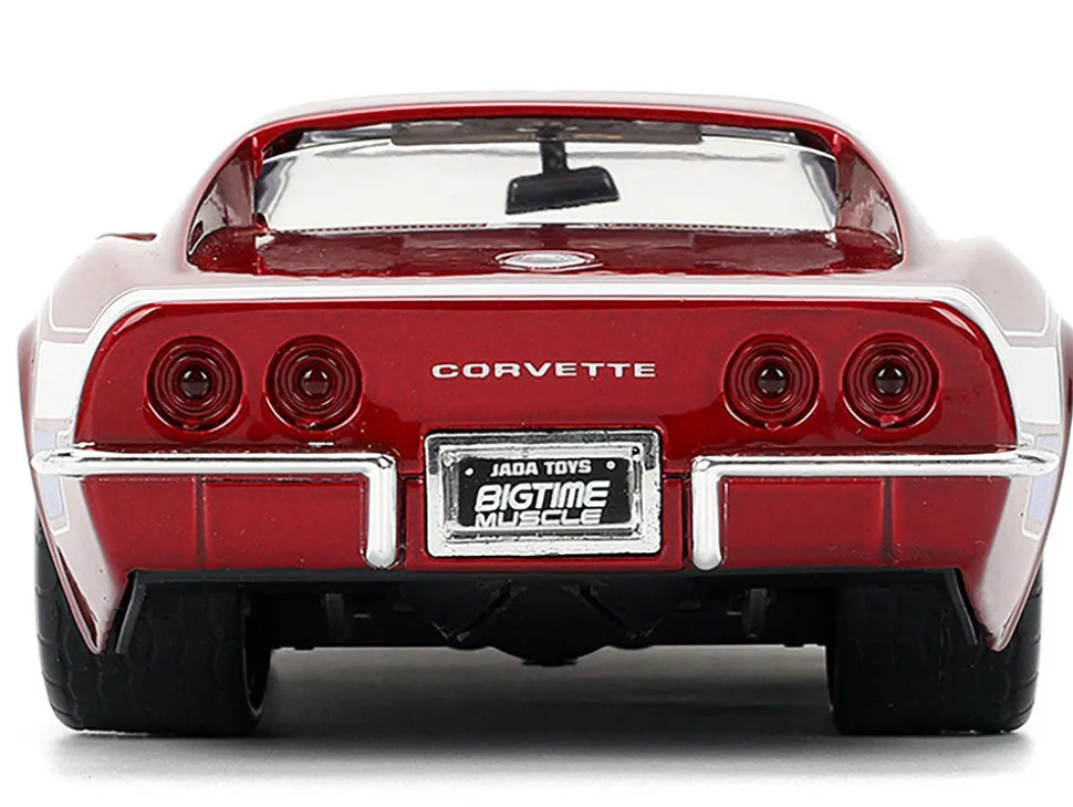 1969 Chevrolet Corvette Stingray ZL1 Red Metallic with Stars and Stripes Graphics "Bigtime Muscle" Series 1/24 Diecast Model Car by Jada