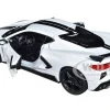 2020 Chevrolet Corvette Stingray Coupe White Black Stripes Special Edition Series 1/24 Diecast Model Car Maisto 31534