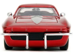 1963 Chevrolet Corvette Stingray Red Metallic with Silver Graphics Bigtime Muscle Series 1/24 Diecast Model Car Jada 35023