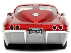 1963 Chevrolet Corvette Stingray Red Metallic with Silver Graphics Bigtime Muscle Series 1/24 Diecast Model Car Jada 35023