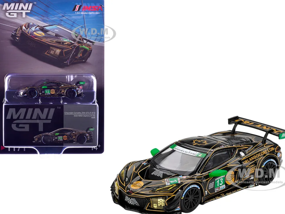 Chevrolet Corvette Z06 GT3.R #13 Matt Bell - Orey Fidani - Lars Kern - Marvin Kirchhofer "AWA" GTD Class Winner IMSA "24 Hours of Daytona" (2025) Limited Edition 1/64 Diecast Model Car by Mini GT