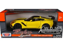 2019 Chevrolet Corvette ZR1 Yellow Black Accents 1/24 Diecast Model Car Motormax 79356