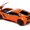 2019 Chevrolet Corvette Z06 Sebring Orange with Black Hood "Sports Cars" Series 1/64 Diecast Model Car by Auto World