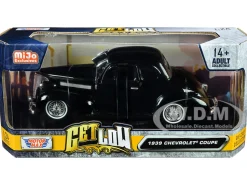 1939 Chevrolet Coupe Lowrider Black Get Low Series 1/24 Diecast Model Car Motormax 79028