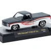 1992 Chevrolet C1500 SS 454 Pickup Truck Gray and White with Graphics Limited Edition to 9680 pieces Worldwide 1/64 Diecast Model Car by M2 Machines