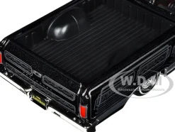 1965 Chevrolet El Camino Lowrider Black Metallic with Silver Graphics Lowriders Series 1/25 Diecast Model Car Maisto 32543BK