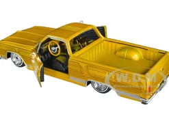 1965 Chevrolet El Camino Lowrider Gold Metallic Graphics Lowriders Series 1/25 Diecast Model Car Maisto 32543GLD
