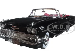 1958 Chevrolet Impala Black Timeless Classics 1/18 Diecast Model Car Motormax 73112 BK-TC