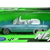 1963 Chevrolet Impala Convertible Light Blue Metallic with White Interior NEX Models 1/24 Diecast Model Car Welly 22434W-BL