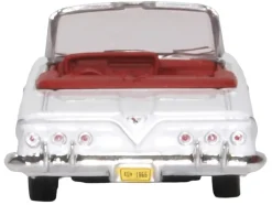 1961 Chevrolet Impala Convertible Ermine White with Roman Red Interior 1/87 (HO) Scale Diecast Model Car by Oxford Diecast