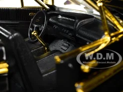 1964 Chevrolet Impala Lowrider Black with Gold Graphics and Wheels "Midnight Eclipse" Series 1/24 Diecast Model Car by Motormax