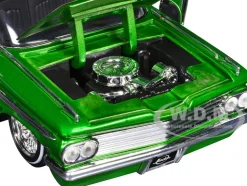 1959 Chevrolet Impala Lowrider Green Metallic with Cream Top and Wire Wheels 