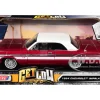 1964 Chevrolet Impala Lowrider Hard Top Candy Red Metallic White Top Get Low Series 1/24 Diecast Model Car Motormax 79021