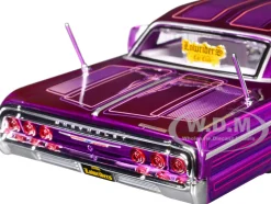 1964 Chevrolet Impala SS Lowrider Candy Purple with Graphics and White Interior 