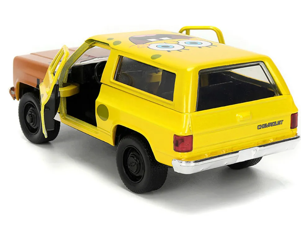 1980 Chevrolet K5 Blazer "SpongeBob Star" Livery Yellow "SpongeBob SquarePants" (1999-Current) TV Series "Hollywood Rides" Series 1/32 Diecast Model Car by Jada