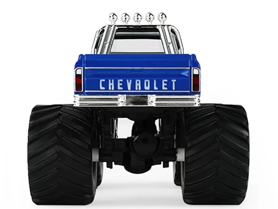 1972 Chevrolet K-10 Monster Truck "Chevron 150th Anniversary" White and Blue Metallic "Kings of Crunch" Series 1/43 Diecast Model Car by Greenlight