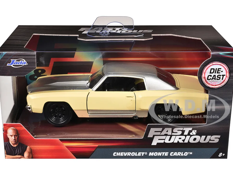 Chevrolet Monte Carlo Cream with Silver Hood and Top "The Fast and the Furious: Tokyo Drift" (2006) Movie "Fast & Furious" Series 1/32 Diecast Model Car by Jada