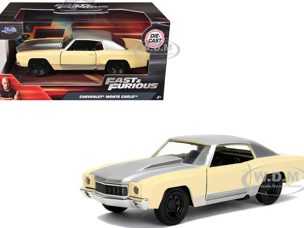 Chevrolet Monte Carlo Cream with Silver Hood and Top "The Fast and the Furious: Tokyo Drift" (2006) Movie "Fast & Furious" Series 1/32 Diecast Model Car by Jada