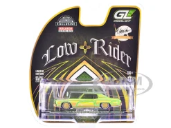 1970 Chevrolet Monte Carlo Lowrider "Michael Heralda Special Edition" Lime Green with Graphics "Hobby Exclusive" Series 1/64 Diecast Model Car by Greenlight