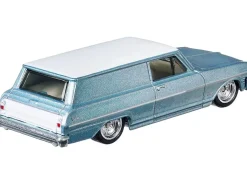 1964 Chevrolet Nova Panel Light Blue Metallic White Top Fast Wagons Series Diecast Model Car Hot Wheels GRJ66