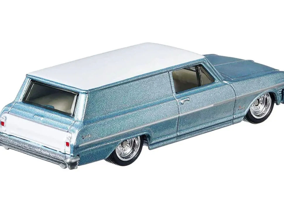 1964 Chevrolet Nova Panel Light Blue Metallic White Top Fast Wagons Series Diecast Model Car Hot Wheels GRJ66