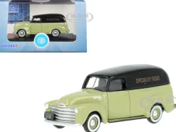 1950 Chevrolet Panel Van Speciality Foods Light Green and Black 1/87 HO Scale Diecast Model Car Oxford Diecast 87CV50004