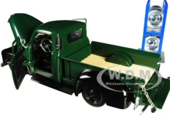 1953 Chevrolet 3100 Pickup Truck Green Extra Wheels Just Trucks Series 1/24 Diecast Model Car Jada 30521