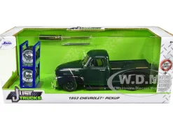 1953 Chevrolet 3100 Pickup Truck Green Extra Wheels Just Trucks Series 1/24 Diecast Model Car Jada 30521