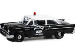 1957 Chevrolet 150 Sedan Chicago Police Department Black with White Top 1/18 Diecast Model Car Highway 61 HWY-18042