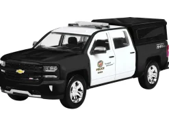 2017 Chevrolet Silverado 1500 LT Z71 Crew Cab Pickup Truck "Los Angeles Police Department" Black and White "Law Enforcement and Public Service" Series 1/27 Diecast Model Car by Motormax