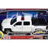 2017 Chevrolet Silverado 1500 LT Z71 Crew Cab Pickup Truck with White with Flashing Light Bar and Front and Rear Lights and Sounds 1/27 Diecast Model Car by Motormax