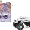 1986 Chevrolet Silverado Monster Truck "Royal Canadian Mounted Police" White with Stripes "Kings of Crunch - Hot Pursuit" Special Edition 1/64 Diecast Model Car by Greenlight